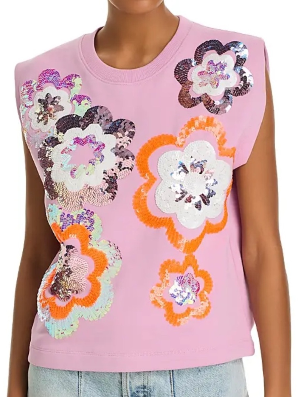 Essentiel Antwerp Pink Floral Sequin Top
